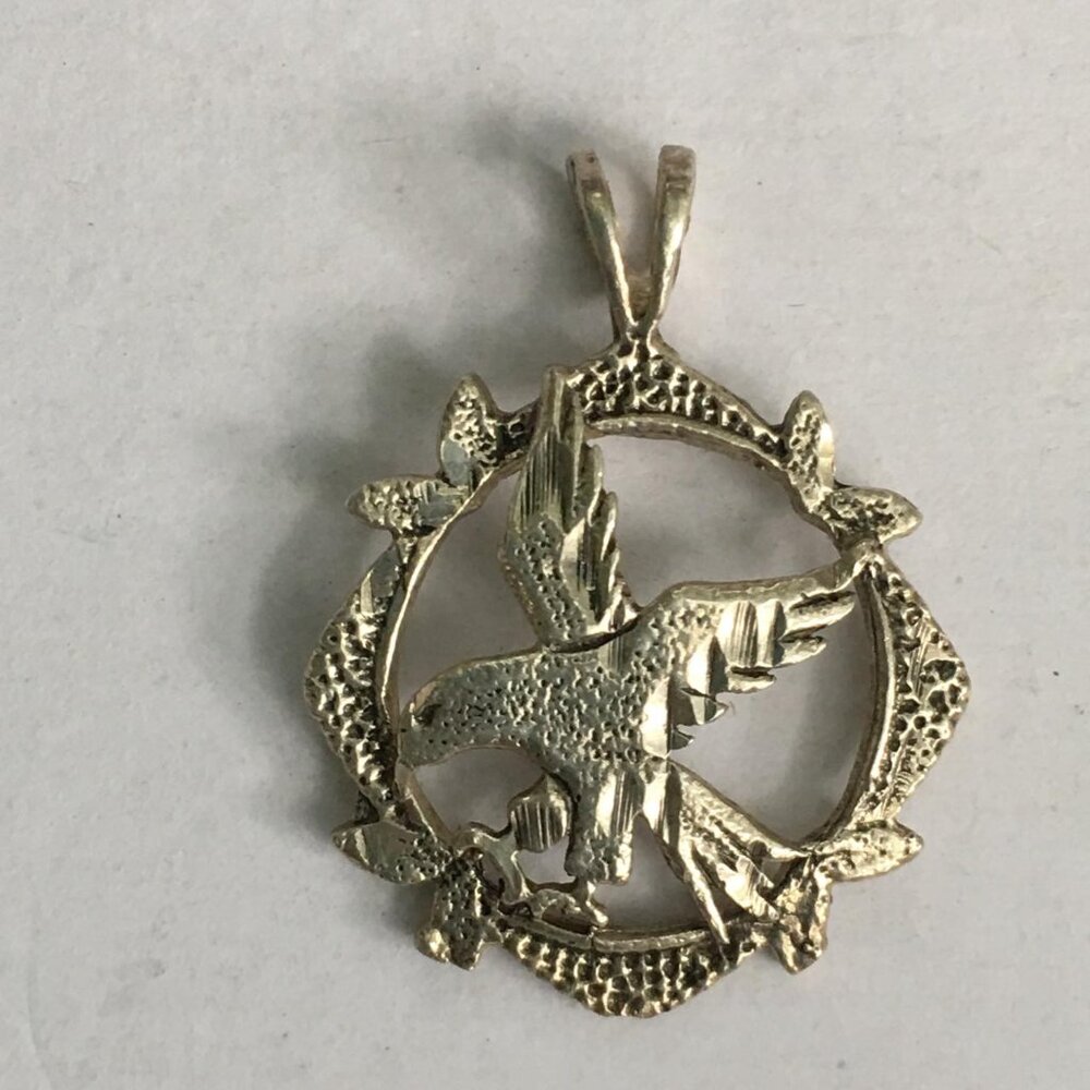 Sterling Silver Eagle Pendant, encircled